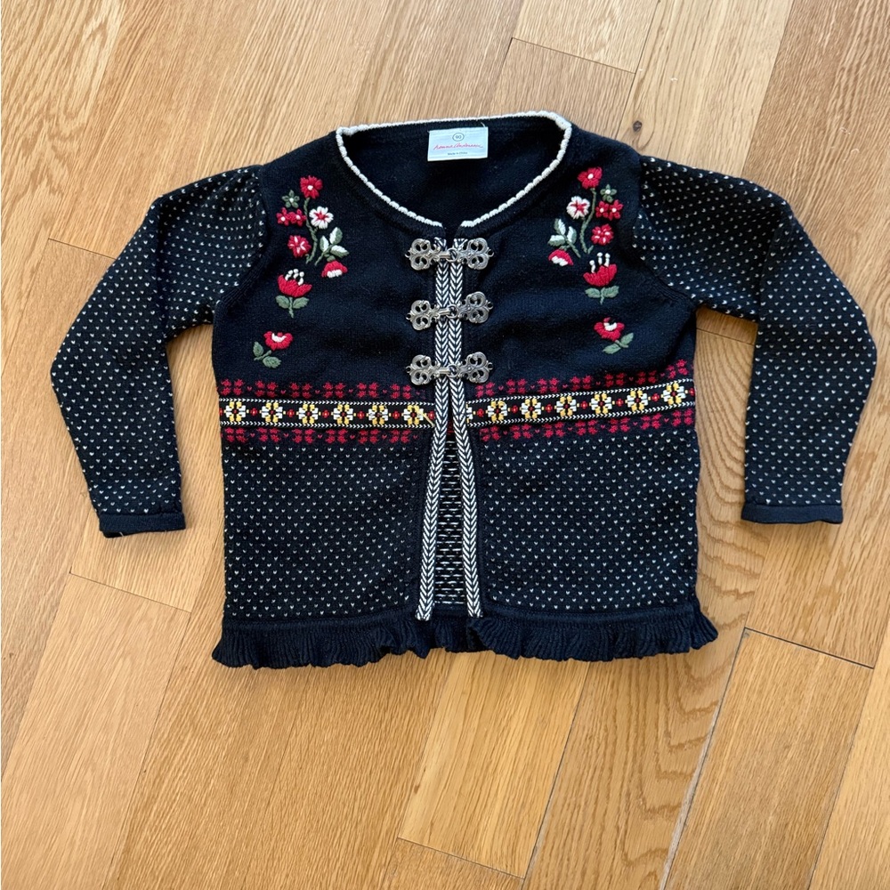 Hanna Andersson dark blue and White Knit Sweater